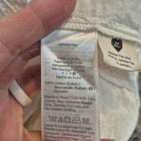 Madewell Women's Ivory Cotton Pintuck Ruffle Peasant Boho Top - Picture 14 of 15